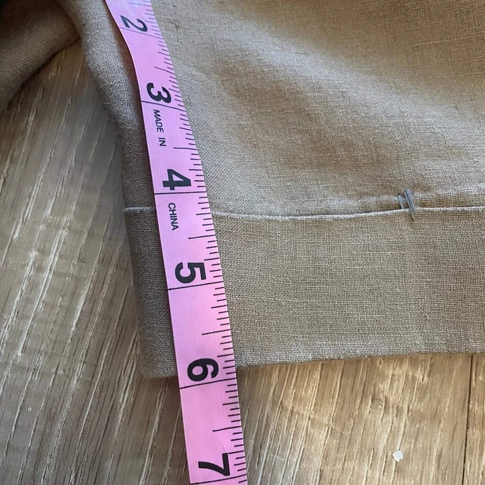 Mossimo Women's Shorts Plus Size 16 Tan Linen Cuffed Mid Rise Summer Casual